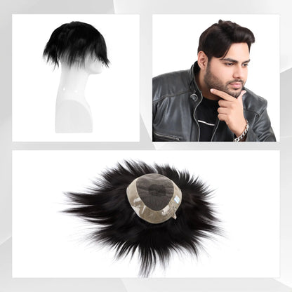 "Los Angeles Hair Patch for Men by Hairs n You - Comfortable, Long-Lasting, Crafted with 100% Original Remy and Virgin Human Hair to Combat Hair Loss and Thinning"