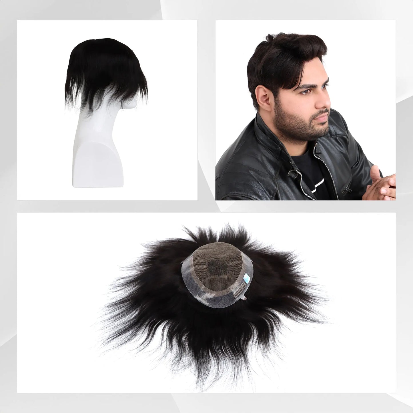 "Australian Hair Patch for Men by Hairs N You - Lightweight, Undetectable Design with Thin Poly Borders, Made from 100% Remy and Virgin Human Hair for Hair Thinning, Baldness, and Hair Loss Solutions"