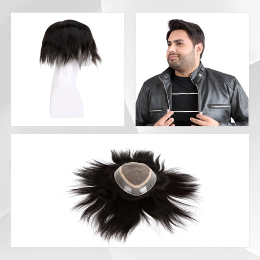 "Mirage Hair Patch for Men by Hairs n You - Lightweight, Natural Looking Scalp, Comfortable, Made from 100% Remy and Virgin Human Hair for Hair Thinning, Baldness, and Hair Loss Solutions"